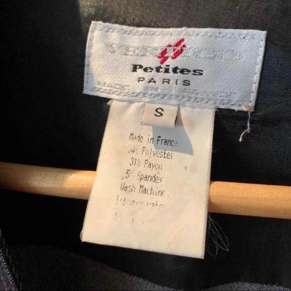 Vertigo Petites Paris Dark Blue Wash Fitted Denim Stretch Jacket Small Petite - Picture 10 of 11